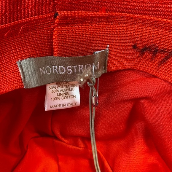 Nordstrom Red Wide Brim Canvas Sun Hat W/ Ribbon Band OS - Picture 7 of 7